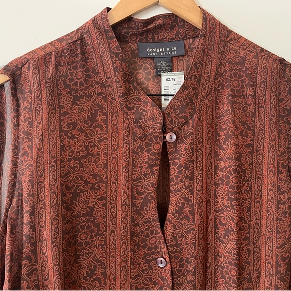 Lane Bryant Designs & Co. Light Brown Patterned Maxi Length Dress Size 24W - Picture 9 of 13